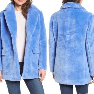 J. Crew Blue Faux Fur Jacket
